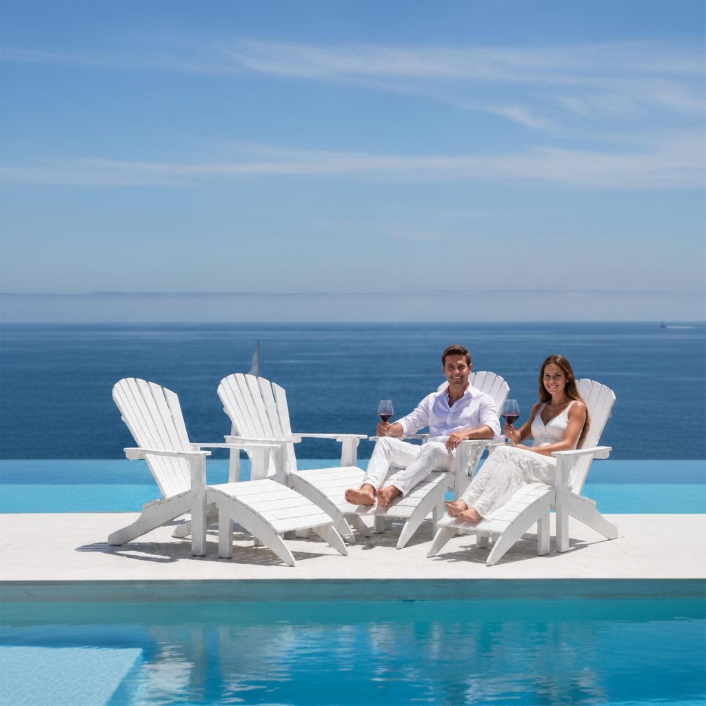 Seaside Casual Adirondack Footstool – Poly Outdoor Ottoman