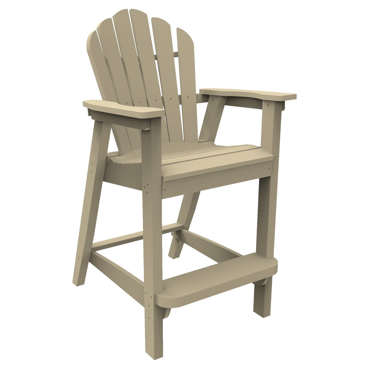 Seaside Casual Classic Adirondack Bar Chair – Poly Outdoor Bar Stool