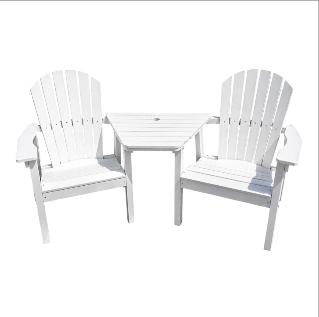 Tête-À-Tête Seating Set with Adirondack Shellback Dining Chairs