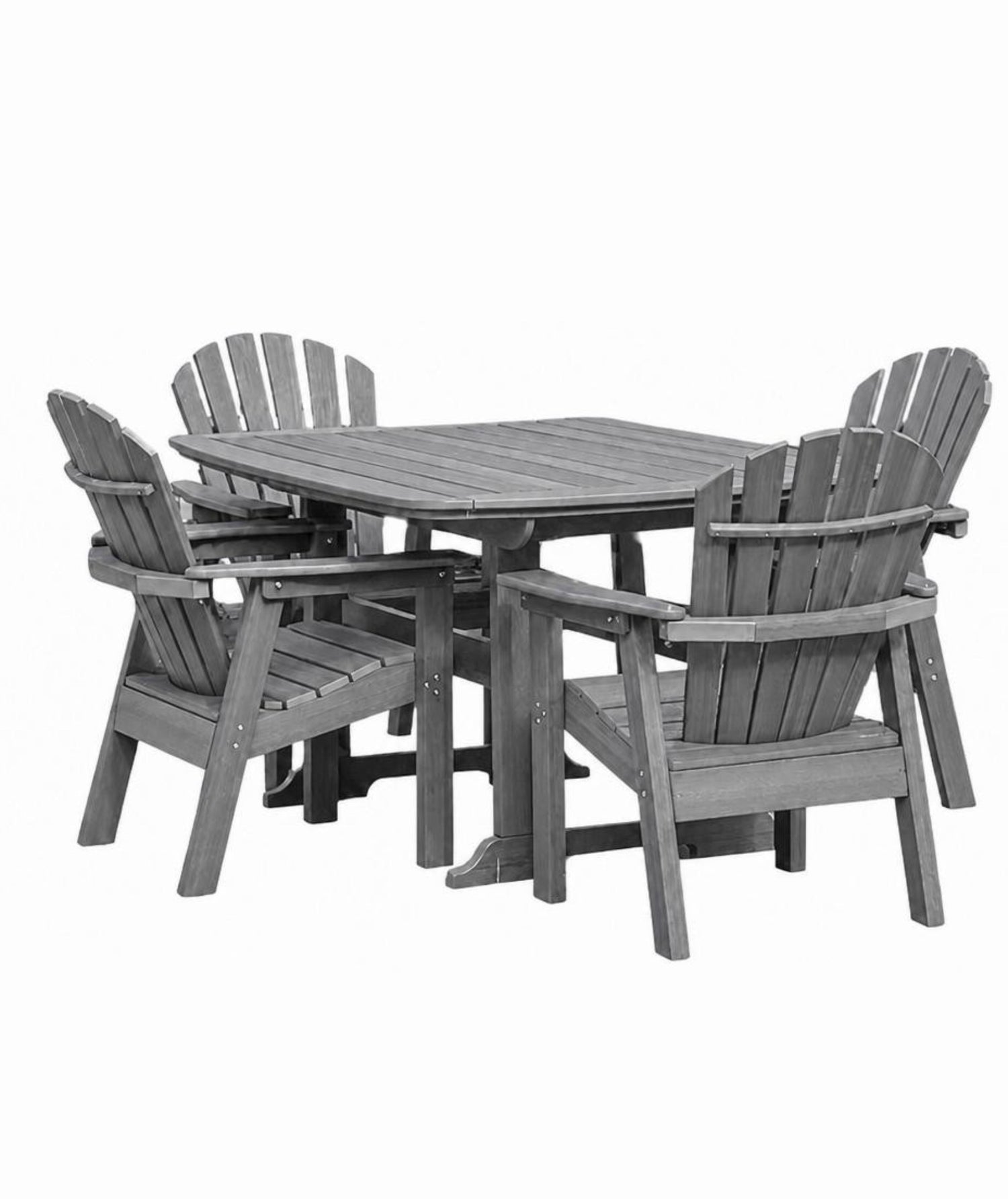 42 x 56 Inch Rectangular Seaside Casual Portsmouth Dining Table Seating Set with 4 Adirondack SHELLBACK Dining Chairs (Copy)
