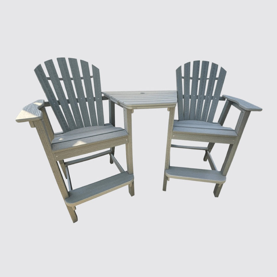 Tête-À-Tête Seating Set with Adirondack Shellback Bar Chairs