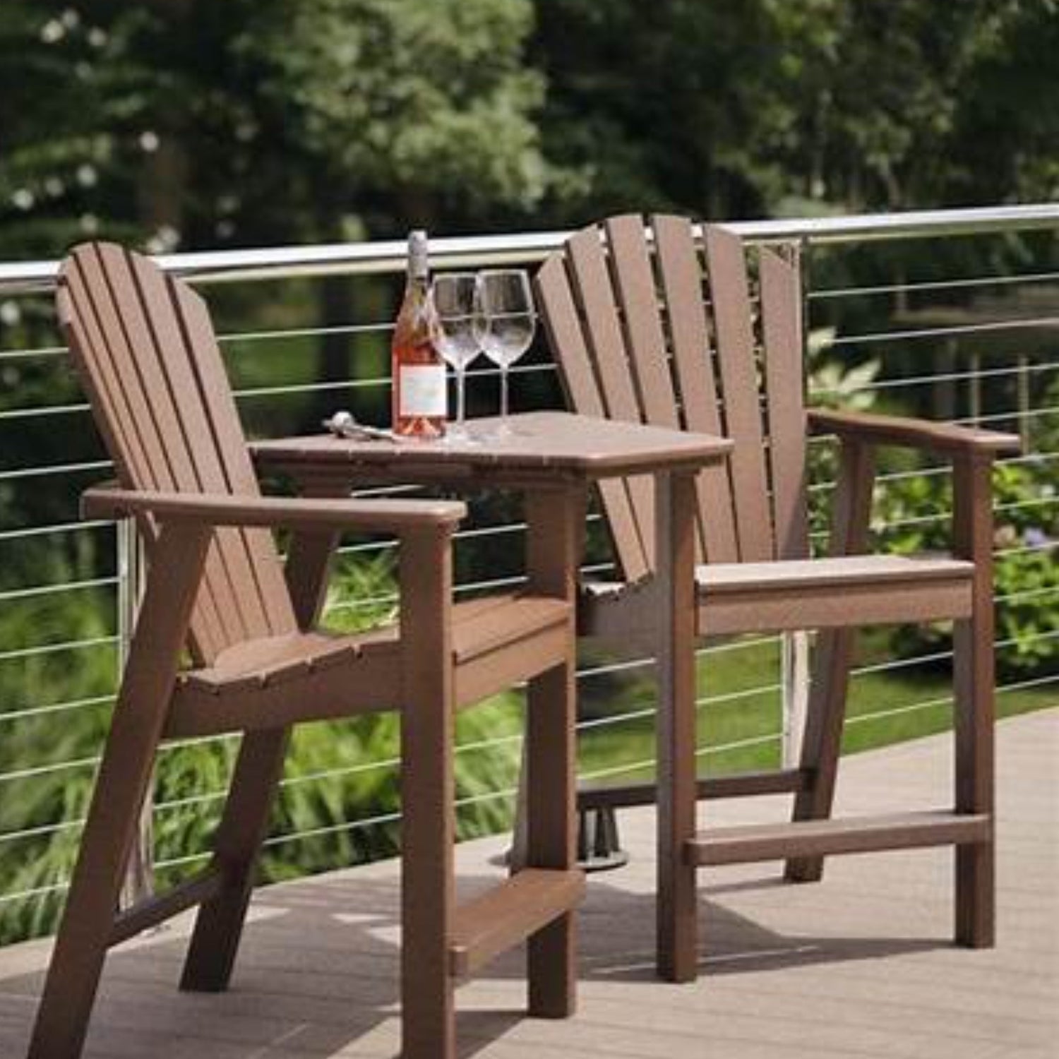 Tête-À-Tête Seating Set with Adirondack Shellback Bar Chairs